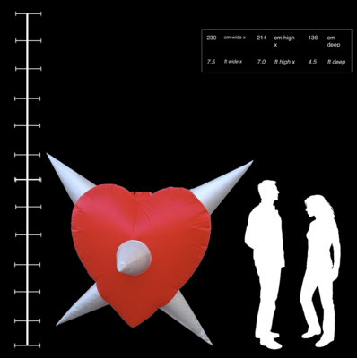 Hanging Inflatable Spiky Heart 7.5ft/230cm x 7ft/214cm