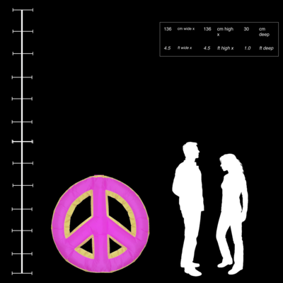 Hanging Inflatable Peace Symbol 4.5ft/136cm x 4.5ft/136cm