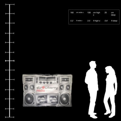 Hanging Inflatable Boombox 5.2ft/160cm x 3.5ft/108cm