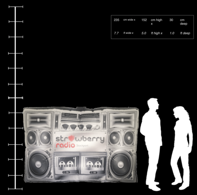 Hanging Inflatable Boombox 7.7ft/235cm x 5ft/152cm