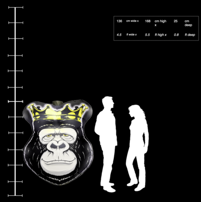 Hanging Inflatable Gorilla Head 4.5ft/136cm x 5.5ft/168cm h