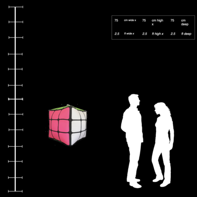 Hanging Inflatable Simple Rubiks Cube 2.5ft/75cm x 2.5ft/75cm