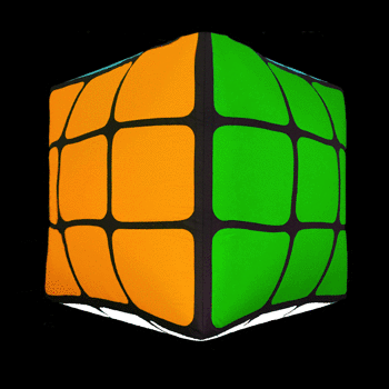 Hanging Inflatable Simple Rubiks Cube 3ft/91cm x 3ft/91cm, Style: Print on 5 Panels (top black or white)