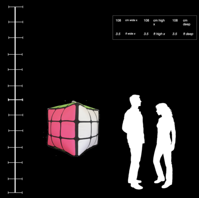 Hanging Inflatable Simple Rubiks Cube 3.5ft/108cm x 3.5ft/108cm