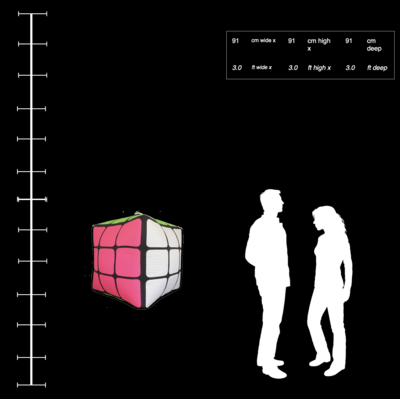 Hanging Inflatable Simple Rubiks Cube 3ft/91cm x 3ft/91cm
