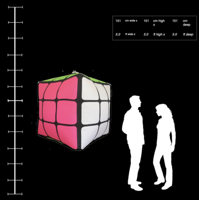 Hanging Inflatable Simple Rubiks Cube 5ft/152cm x 5ft/152cm