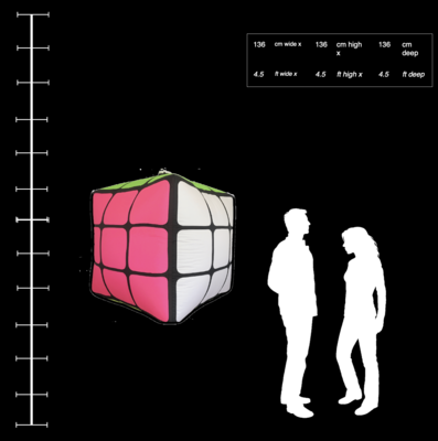 Hanging Inflatable Simple Rubiks Cube 4.5ft/136cm x 4.5ft/136cm