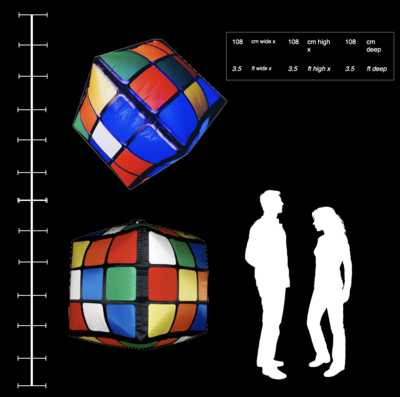 Hanging Inflatable Rubiks Cube 3.5ft/108cm x 3.5ft/108cm