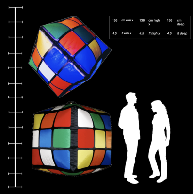 Hanging Inflatable Rubiks Cube 4.5ft/136cm x 4.5ft/136cm
