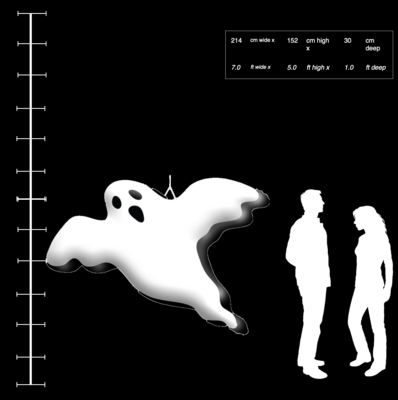 Hanging Inflatable Ghost 7ft/214cm x 5ft/150cm