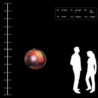 Hanging Inflatable Planet Mars 2.5ft/75cm x 2.5ft/75cm high