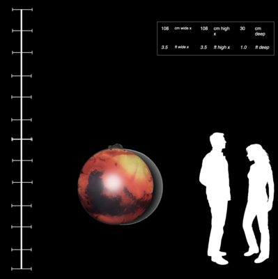 Hanging Inflatable Planet Mars 3.5ft/108cm x 3.5ft/108cm high