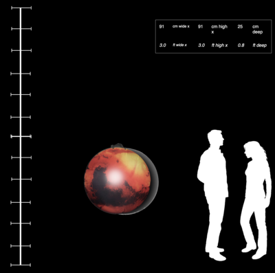Hanging Inflatable Planet Mars 3ft/91cm x 3ft/91cm high
