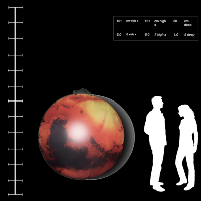 Hanging Inflatable Planet Mars 5ft/151cm x 5ft/151cm high