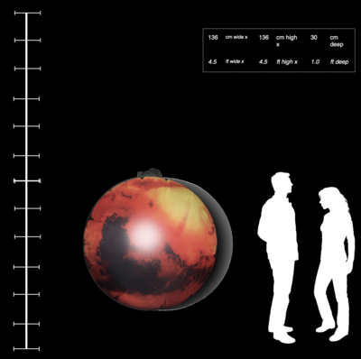 Hanging Inflatable Planet Mars 4.5ft/136cm x 4.5ft/136cm high