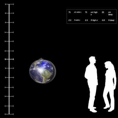 Hanging Inflatable Planet Earth 2.5ft/75cm x 2.5ft/75cm high