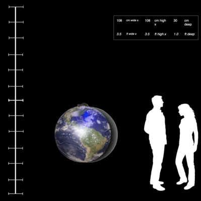 Hanging Inflatable Planet Earth 3.5ft/108cm x 3.5ft/108cm high