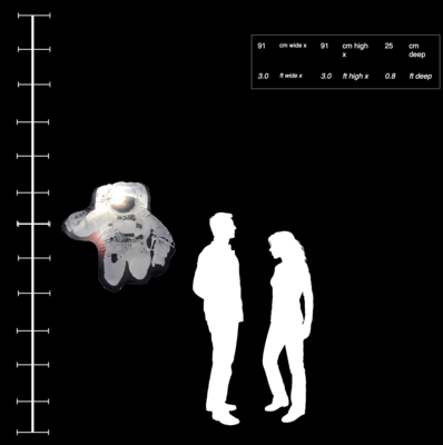 Hanging Inflatable Spaceman 3ft/91cm x 3ft/91cm high