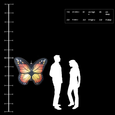 Hanging Inflatable Detailed Butterfly 3.6ft/110cm x 3ft/91cm