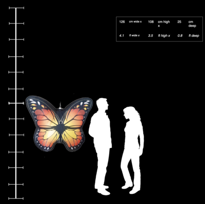 Hanging Inflatable Detailed Butterfly 4.1ft/126cm x 3.5ft/108cm