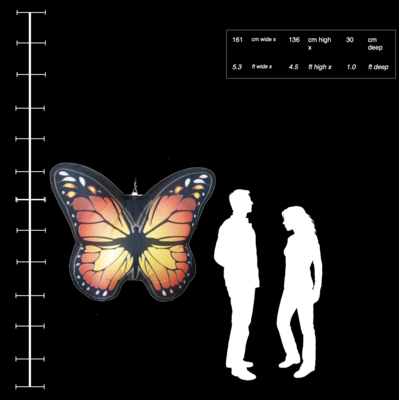 Hanging Inflatable Detailed Butterfly 5.3ft/161cm x 4.5ft/136cm