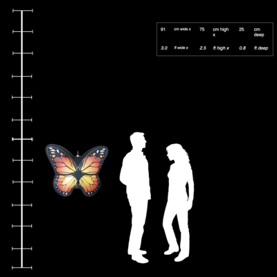 Hanging Inflatable Detailed Butterfly 3ft/91cm x 2.5ft/75cm
