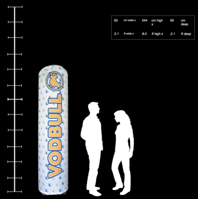 Indoor Floor Based Inflatable Column 2.1ft/63cm x 8ft/244cm