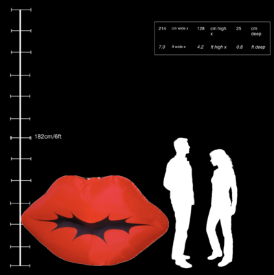 Hanging Inflatable Lips 7ft/214cm x 4.2ft/128cm