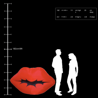 Hanging Inflatable Lips 6ft/183cm x 3.6ft/111cm
