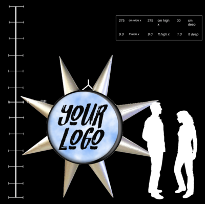 Hanging Inflatable Custom Spiky Disc 9ft/275cm x 9ft/275cm