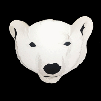 Hanging Inflatable Polar Bear Head 5.6ft/172cm x 4.5ft/136cm
