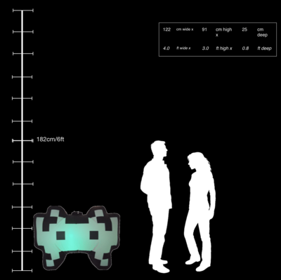 Hanging Inflatable Space Invader 4ft/122cm x 3ft/91cm