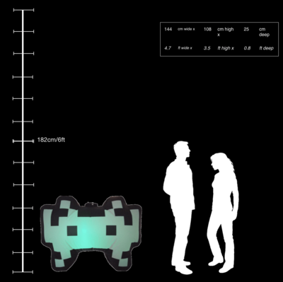 Hanging Inflatable Space Invader 4.5ft/136cm x 3.5ft/108cm