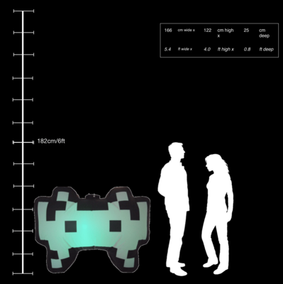 Hanging Inflatable Space Invader 5.4ft/166cm x 4ft/122cm