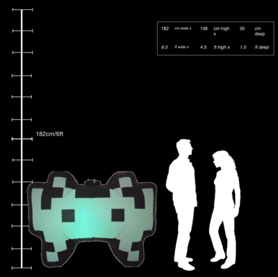 Hanging Inflatable Space Invader 6ft/182cm x 4.5ft/136cm