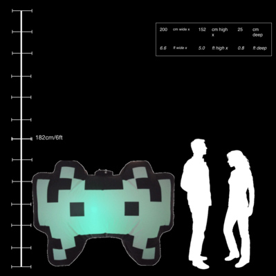 Hanging Inflatable Space Invader 6.6ft/200cm x 5ft/152cm