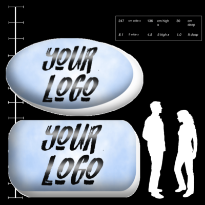 Hanging Inflatable Custom Rectangle/ Oval 8.1ft/247cm x 4.5ft/136cm