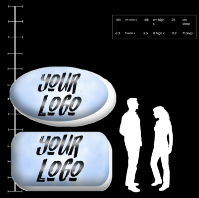 Hanging Inflatable Custom Rectangle/ Oval 6.3ft/193cm x 3.5ft/108cm