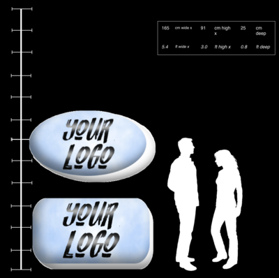 Hanging Inflatable Custom Rectangle/ Oval 5.4ft/165cm x 3ft/91cm