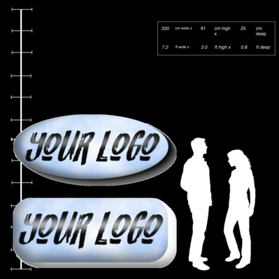 Hanging Inflatable Custom Rectangle/ Oval 7.2ft/220cm x 3ft/91cm