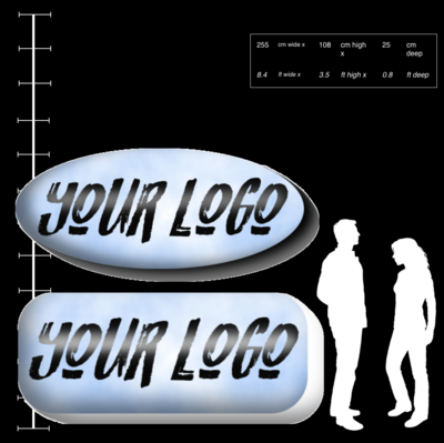 Hanging Inflatable Custom Rectangle/ Oval 8.4ft/255cm x 3.5ft/108cm