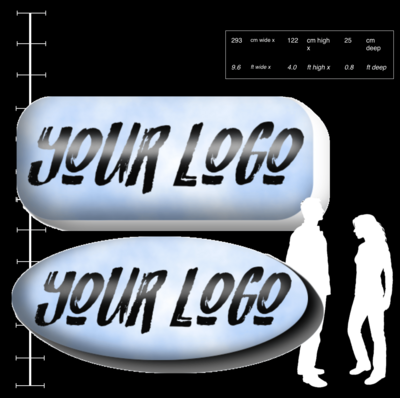 Hanging Inflatable Custom Rectangle/ Oval 9.6ft/293cm x 4ft/122cm