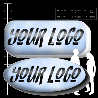 Hanging Inflatable Custom Rectangle/ Oval 10.8ft/330cm x 4.5ft/136cm