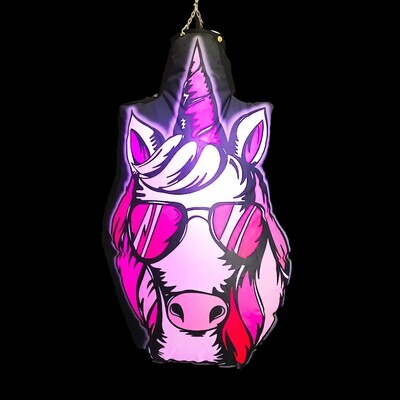Hanging Inflatable Unicorn Head 2ft/61cm w x 3.5ft/108cm