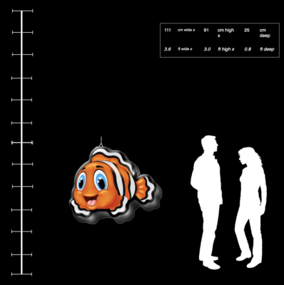 Hanging Inflatable 'Clown Fish' 3.6ft⁄111cm x 3ft⁄91cm