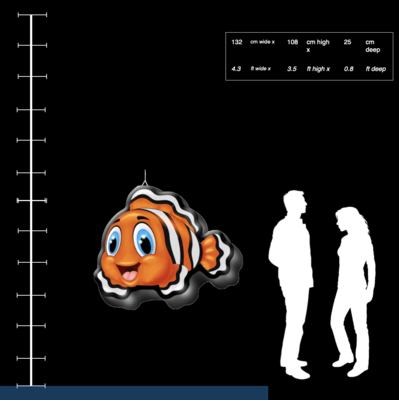Hanging Inflatable 'Clown Fish' 4.3ft⁄132cm x 3.5ft⁄108cm