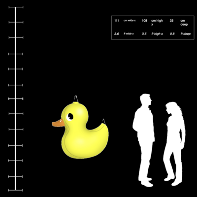 Hanging Inflatable 'Rubber Duck' 3.6ft⁄111cm w x 3.5ft⁄108cm