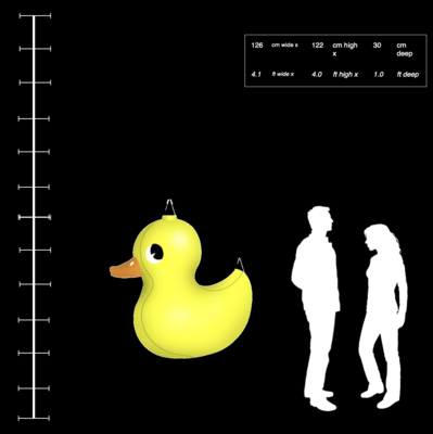Hanging Inflatable 'Rubber Duck' 4.1ft⁄126cm w x 4ft⁄122cm