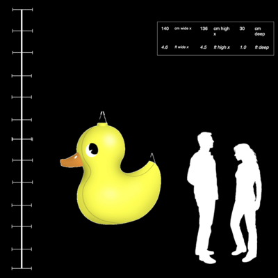 Hanging Inflatable 'Rubber Duck' 4.6ft⁄140cm w x 4.5ft⁄136cm