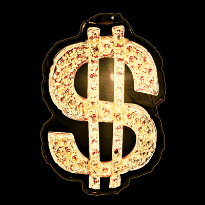 Hanging Inflatable Printed Dollar Sign 3ft/91cm x 4.2ft/128cm